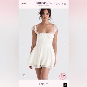 House of CB Ivory Lace Sleeve Wedding Dress
